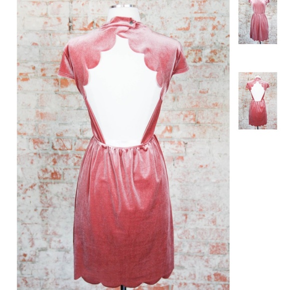 Mauve Crushed Velvet Dress NWT